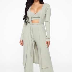 Untold Secrets Ribbed 3 Piece Set - Sage